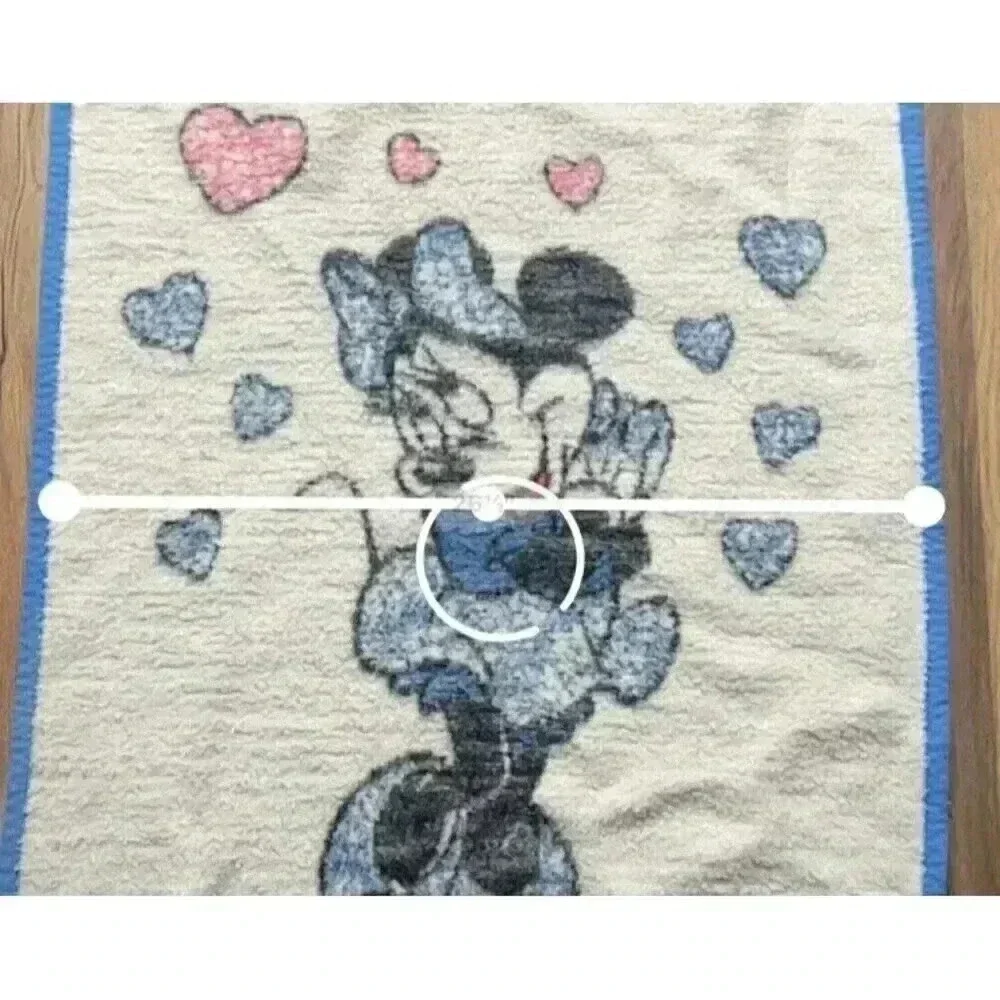 Vintage Biederlack Walt Disney Co Minnie Mouse Baby Blanket Blue 1984 USA Made